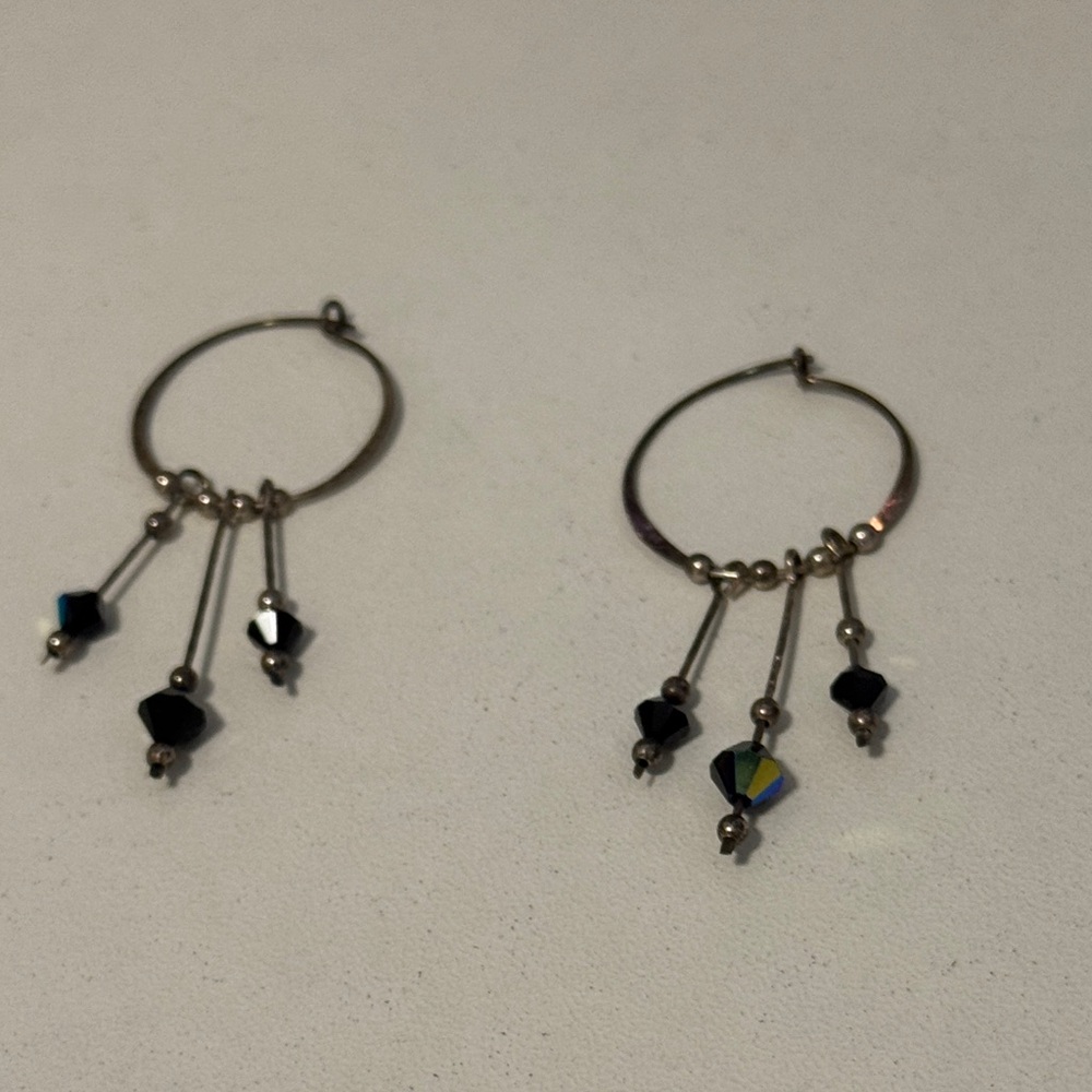Chic Black and Gold Hoop Earrings